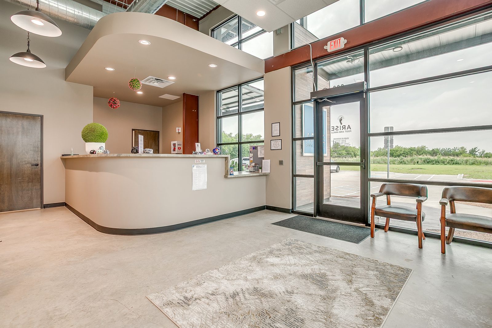 Reception and waiting area at Arise Foot and Ankle